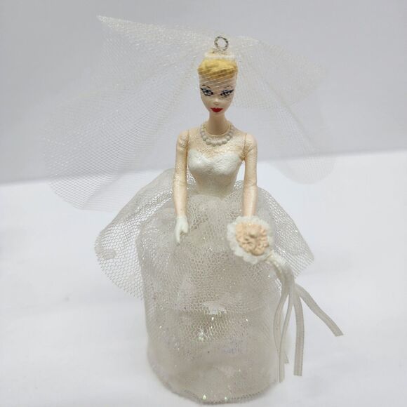 Hallmark Barbie Doll Lot 7 Christmas Ornaments Holiday Bride Fancy Dresses - Picture 12 of 16